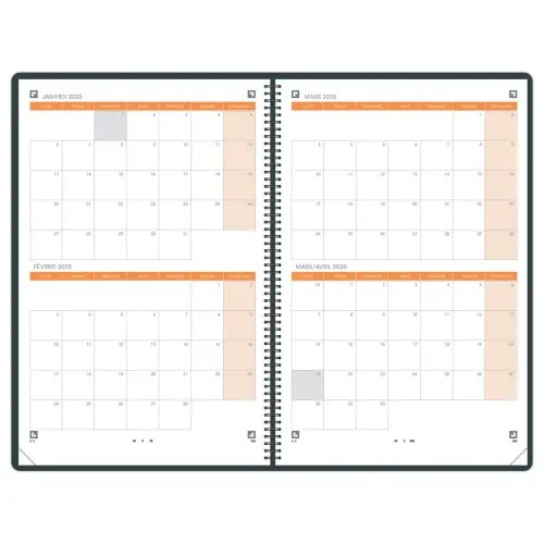 Agenda Oxford International A4 160p 1 sem/2 pages 2027 - Noir