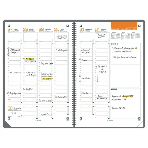 Agenda Oxford International A4 160p 1 sem/2 pages 2027 - Noir