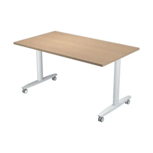 table basculante sur roulettes 140x80x74,1 cm chêne/blc