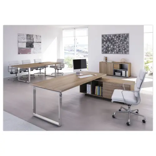 Bureau direction Florence cr&eacute;dence - pieds chrome 