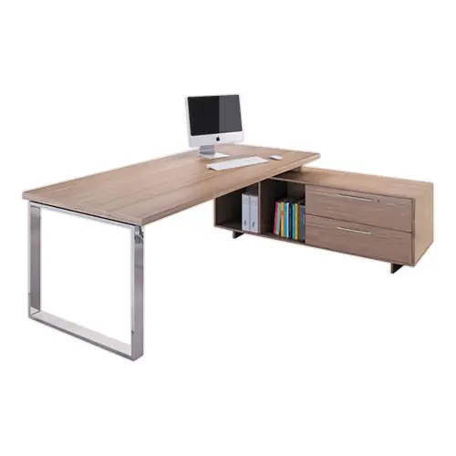 Bureau direction Florence cr&eacute;dence - pieds chrome 