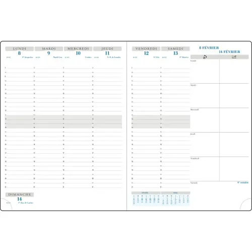 Agenda semainier Exacompta Horizons 27 S&eacute;same - 21x27cm - Bleu 