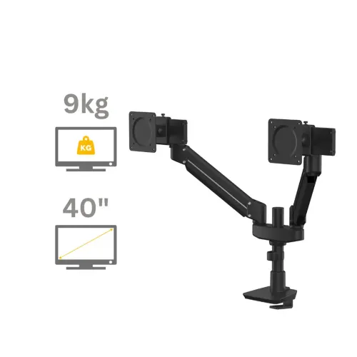 Bras porte-écran Top Mount Tallo compact - Double - Noir - Fellowes