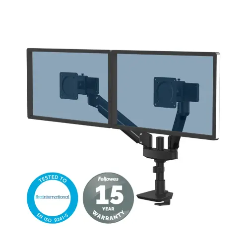 Bras porte-écran Top Mount Tallo compact - Double - Noir - Fellowes