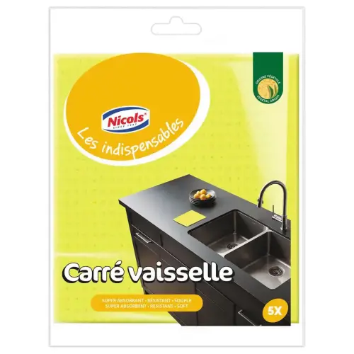 5 Carr&eacute;s &eacute;ponge pour vaisselle 