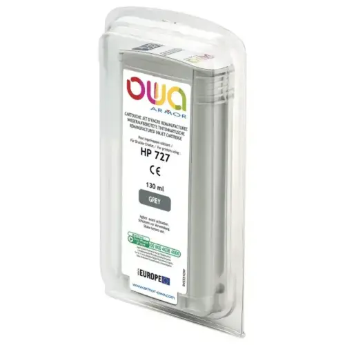 Cartouche B45551OW OWA pour traceurs comp HP 727 130 ml - Gris