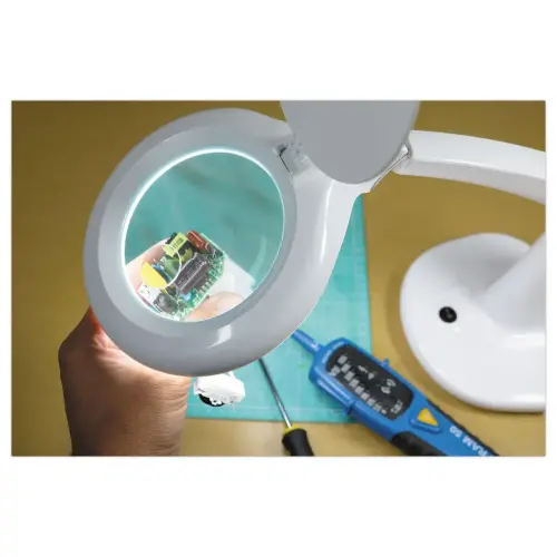 Lampe de bureau avec loupe UNILUX - Blanc 