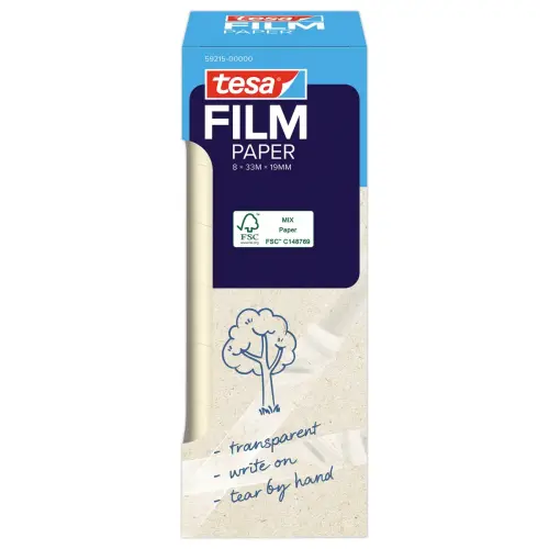 8 Rubans adh&eacute;sifs Tesafilm&reg; Paper 33M X 19mm - les 8 rouleaux 