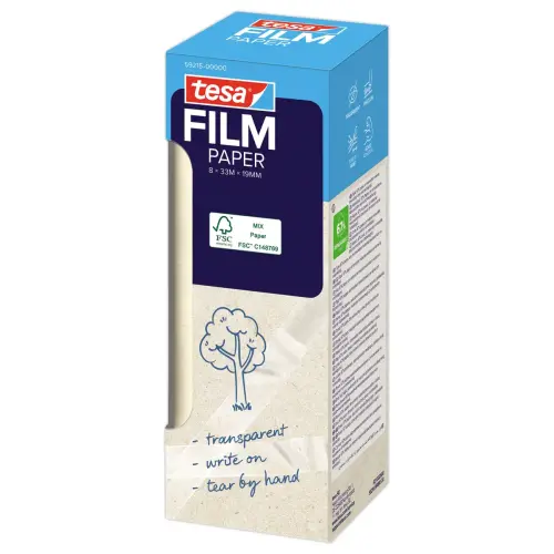 8 Rubans adh&eacute;sifs Tesafilm&reg; Paper 33M X 19mm - les 8 rouleaux 