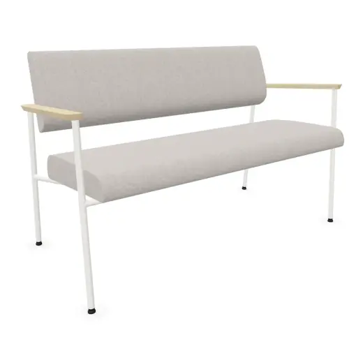 Sofa 2 places beige/gris 