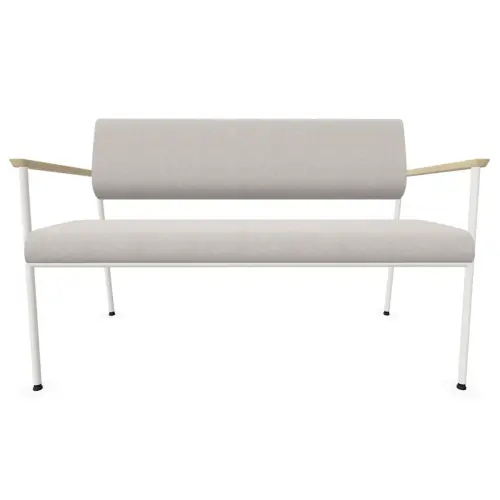 Sofa 2 places beige/gris 