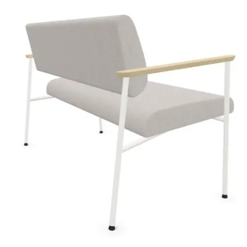 Sofa 2 places beige/gris 