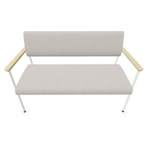 Sofa 2 places beige/gris 