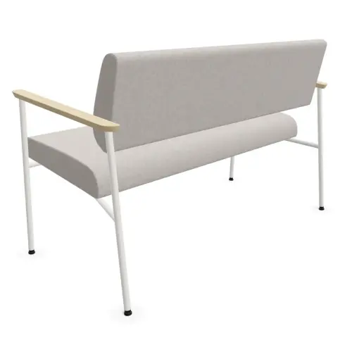 Sofa 2 places beige/gris 