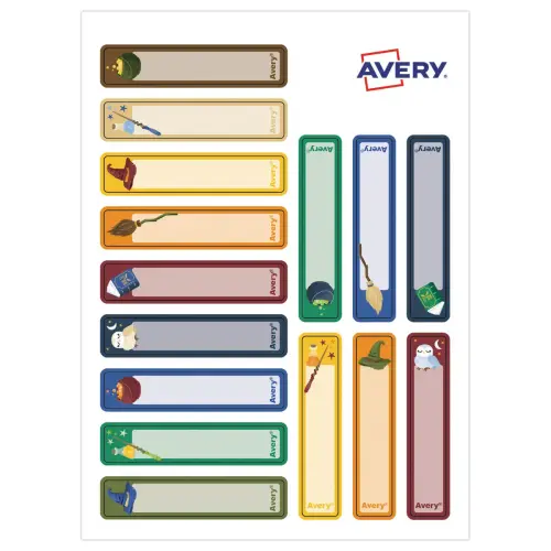 30 30 &eacute;tiquettes stylos - motifs magie - 50 x 10 mm 