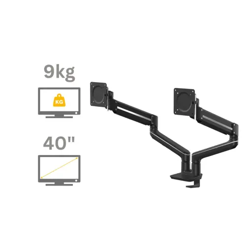 Bras porte-écran Top Mount Tallo - Double - Noir - Fellowes