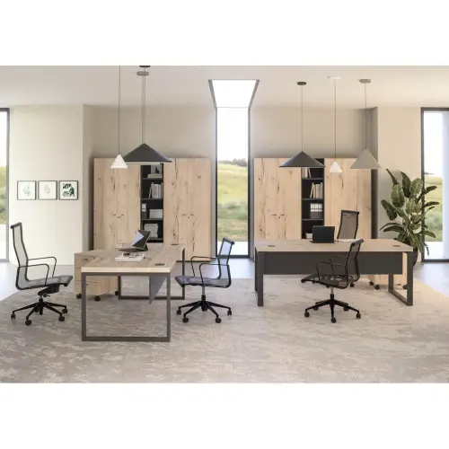 Bureau direction Milan - L180 - M&eacute;tal et ch&ecirc;ne 