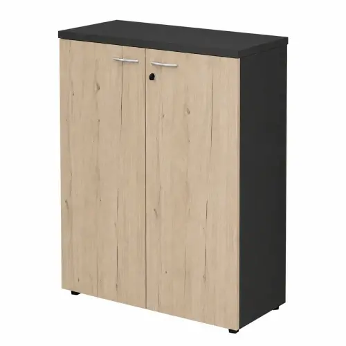 Armoire moyenne MILAN - 90 x 46 x 123 cm - Chêne