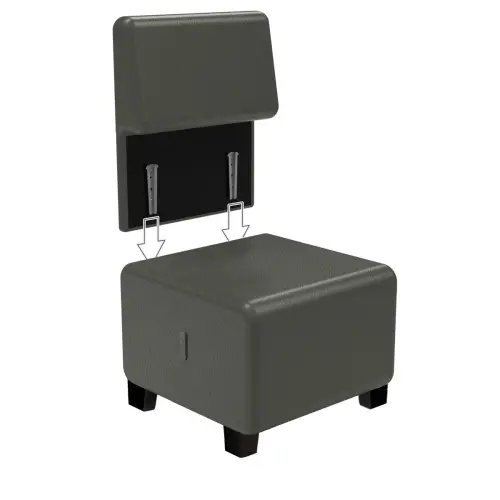 Fauteuil HIZIA - Simili cuir gris - Alba 