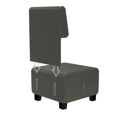 Fauteuil HIZIA - Simili cuir gris - Alba 