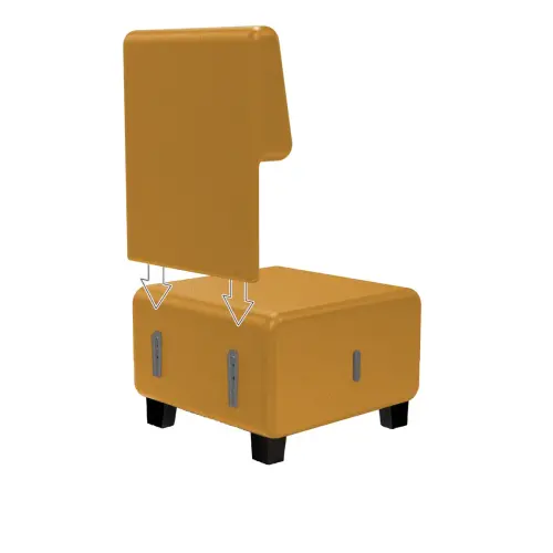 Fauteuil HIZIA - Simili cuir - Jaune - Alba