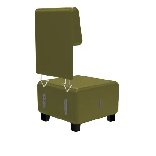Fauteuil HIZIA - Simili cuir - Noir - Alba