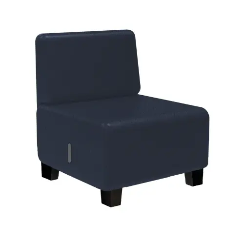 Fauteuil HIZIA - Simili cuir - Bleu foncé - Alba