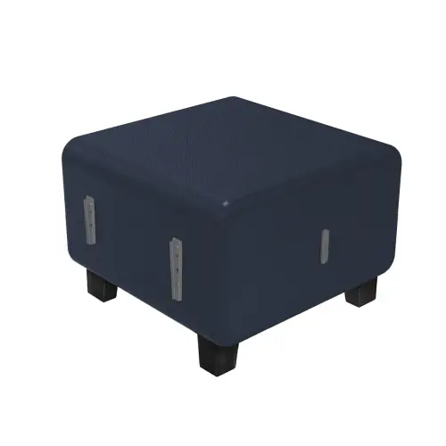 Fauteuil HIZIA - Simili cuir - Bleu foncé - Alba