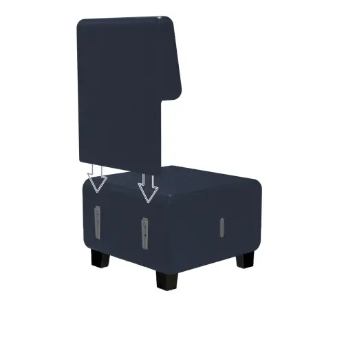 Fauteuil HIZIA - Simili cuir - Bleu foncé - Alba