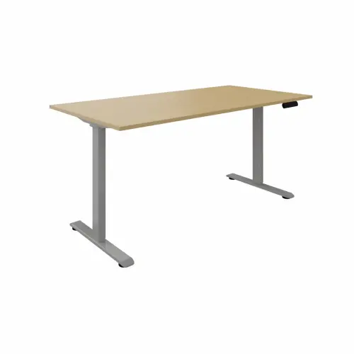 Bureau assis-debout motorisé Apollo - L160 - Hêtre/alu