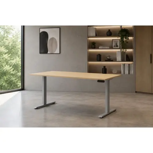 Bureau assis-debout motorisé Apollo - L160 - Hêtre/alu