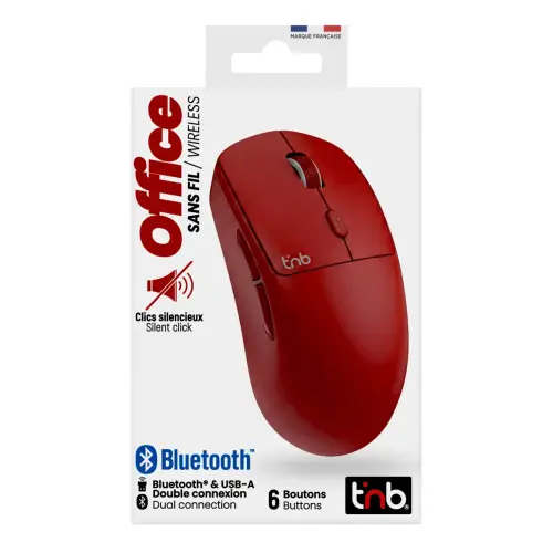 Souris sans fil - Bluetooth - Rouge - T'nB 