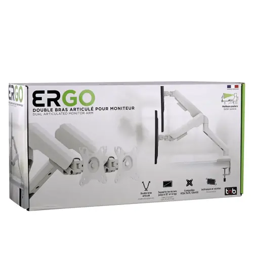 Bras porte-écran double articulé Ergo Line Noir