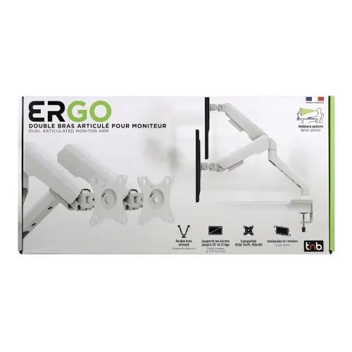 Bras porte-écran double articulé Ergo Line Noir