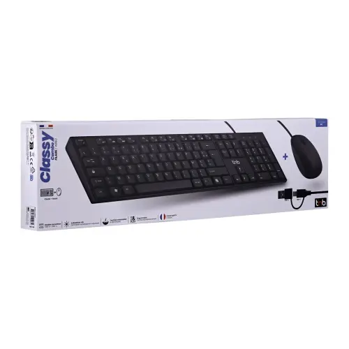 Pack clavier + souris filaires - Noir - T'nB
