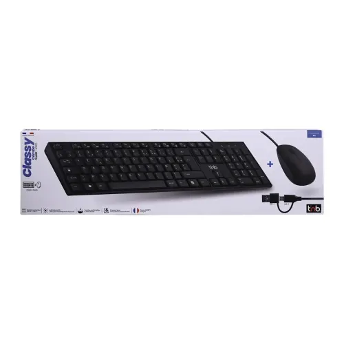 Pack clavier + souris filaires - Noir - T'nB