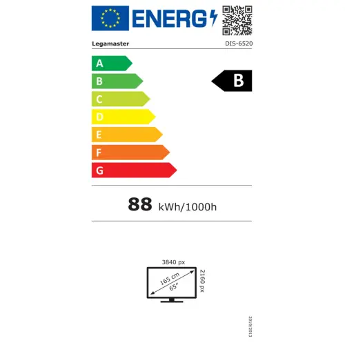 &Eacute;cran d'affichage 4K - 65 pouces - Legamaster 