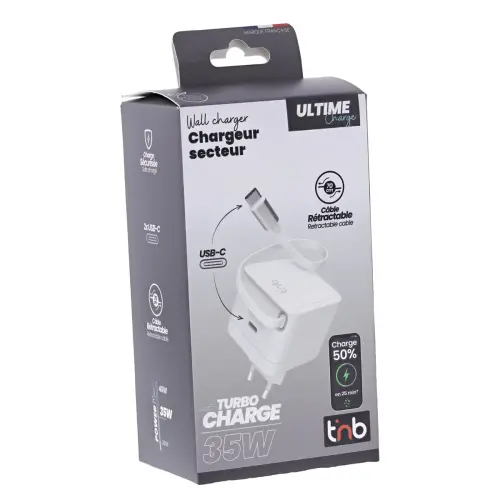 Chargeur USB-C - 35W - Blanc - T'nB 