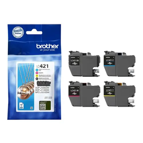 PACK 4 CARTOUCHES JET D'ENCRE BROTHER LC421 - BROTHER