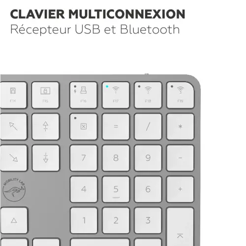 Clavier sans fil - Blanc - Mobility Lab