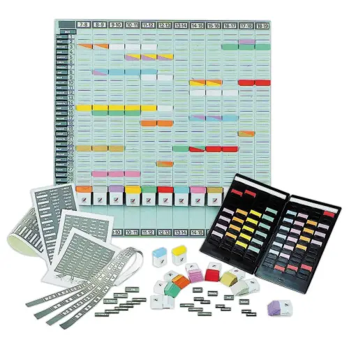 Kit de planning annuel à fiche T - 12 colonnes - 32 fentes - NOBO