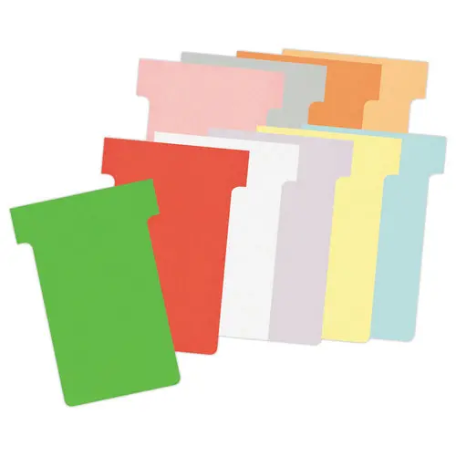 100 Fiches T pour planning - Taille 2 - Argent - Nobo 