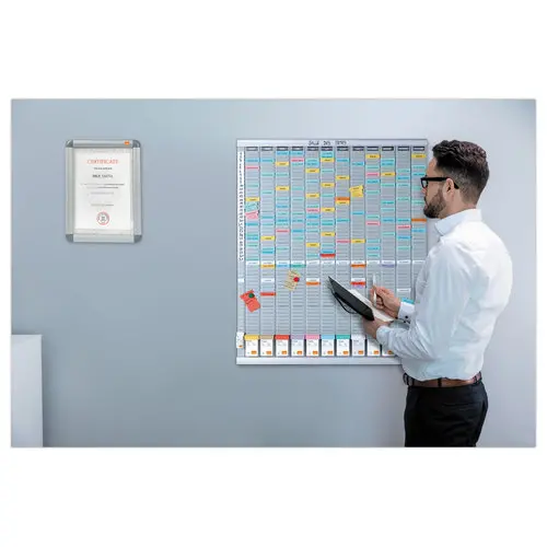100 Fiches T pour planning - Taille 2 - Argent - Nobo 