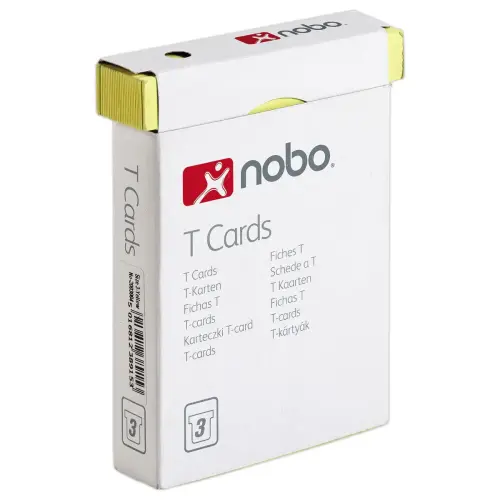 100 Fiches T pour planning - Taille 3 - Jaune - Nobo 