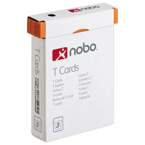 100 Fiches T pour planning - Taille 3 - Orange - Nobo 