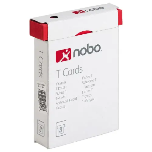 100 Fiches T pour planning - Taille 3 - Rouge - Nobo 