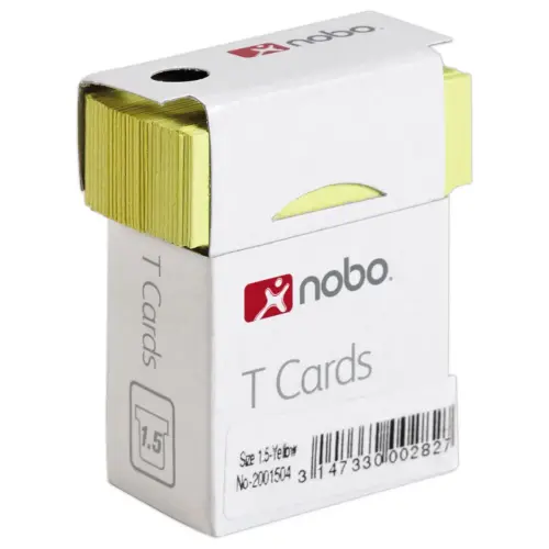 100 Fiches T pour planning - Taille 1,5 - Jaune - Nobo