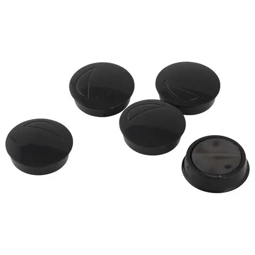 5 Aimants de bureau ronds 27 mm - noir 