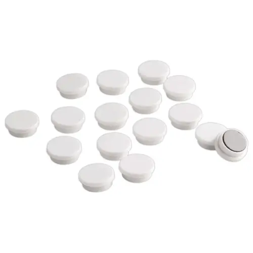 16 Aimants ronds - diamètre 9 mm - Blanc
