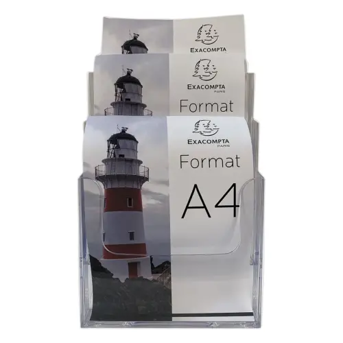 Pr&eacute;sentoir de documents &ndash; 3 cases &ndash; Format A4 &ndash; Exacompta 